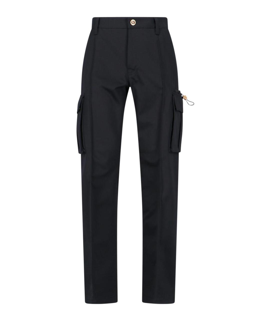 VERSACE Черные хлопковые повседневные брюки, фото 1
