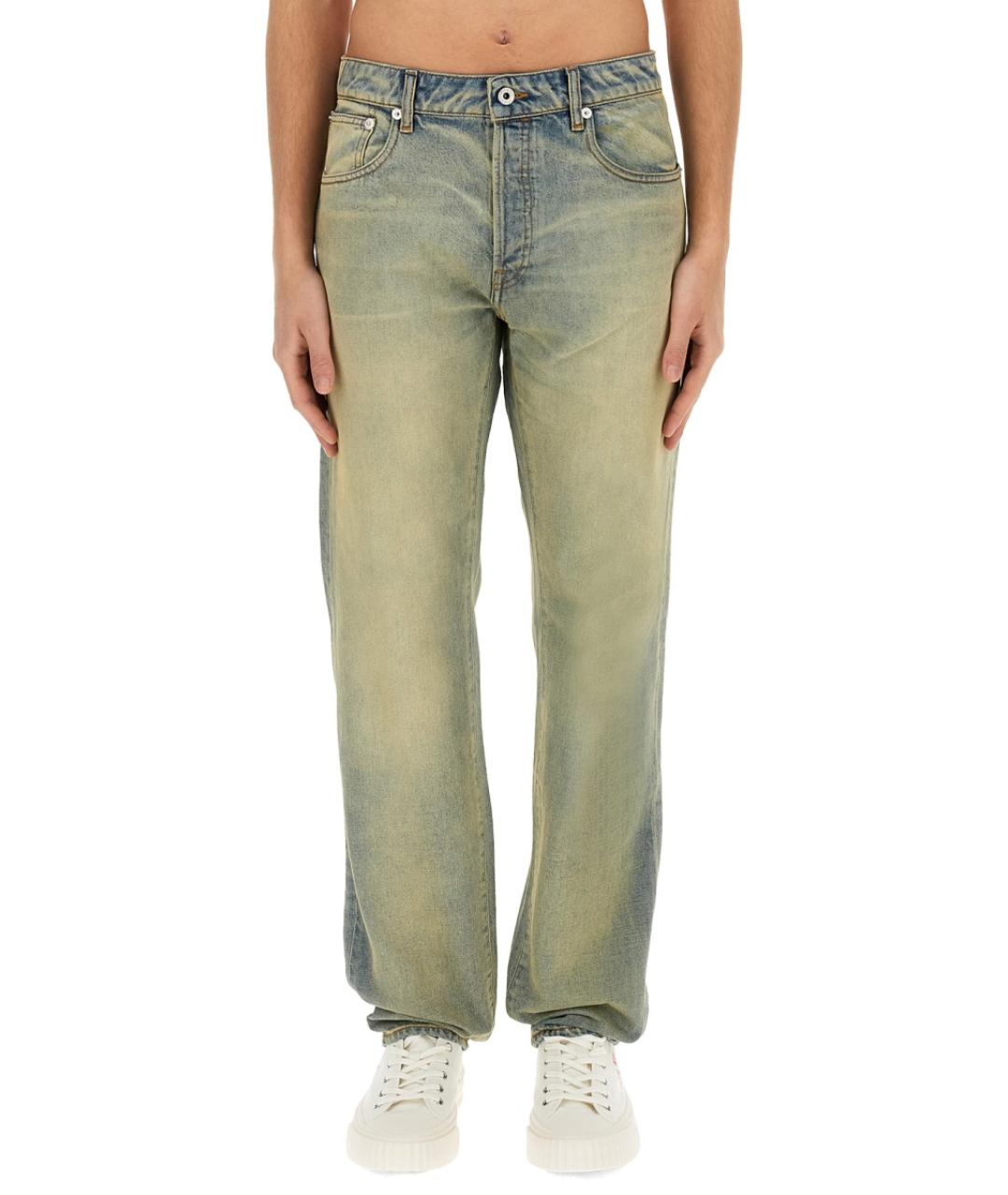 KENZO Синие хлопковые прямые джинсы, фото 2