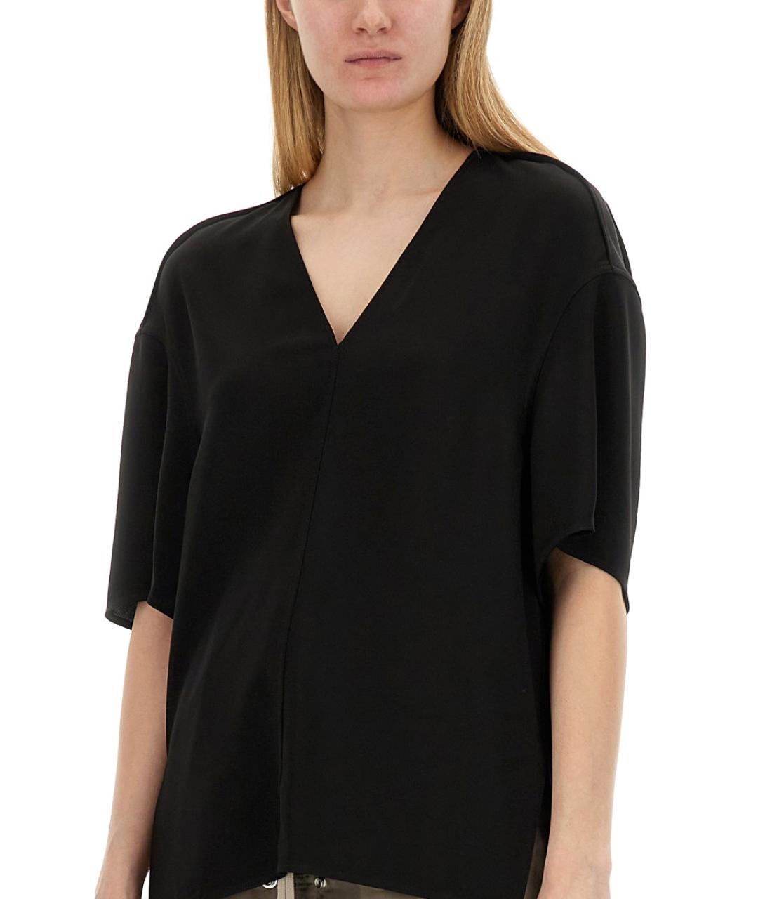 RICK OWENS Черная вискозная футболка, фото 5