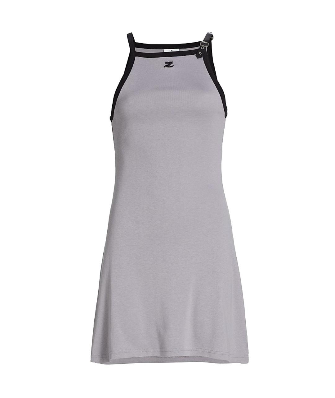 COURREGES Серое хлопковое повседневное платье, фото 1