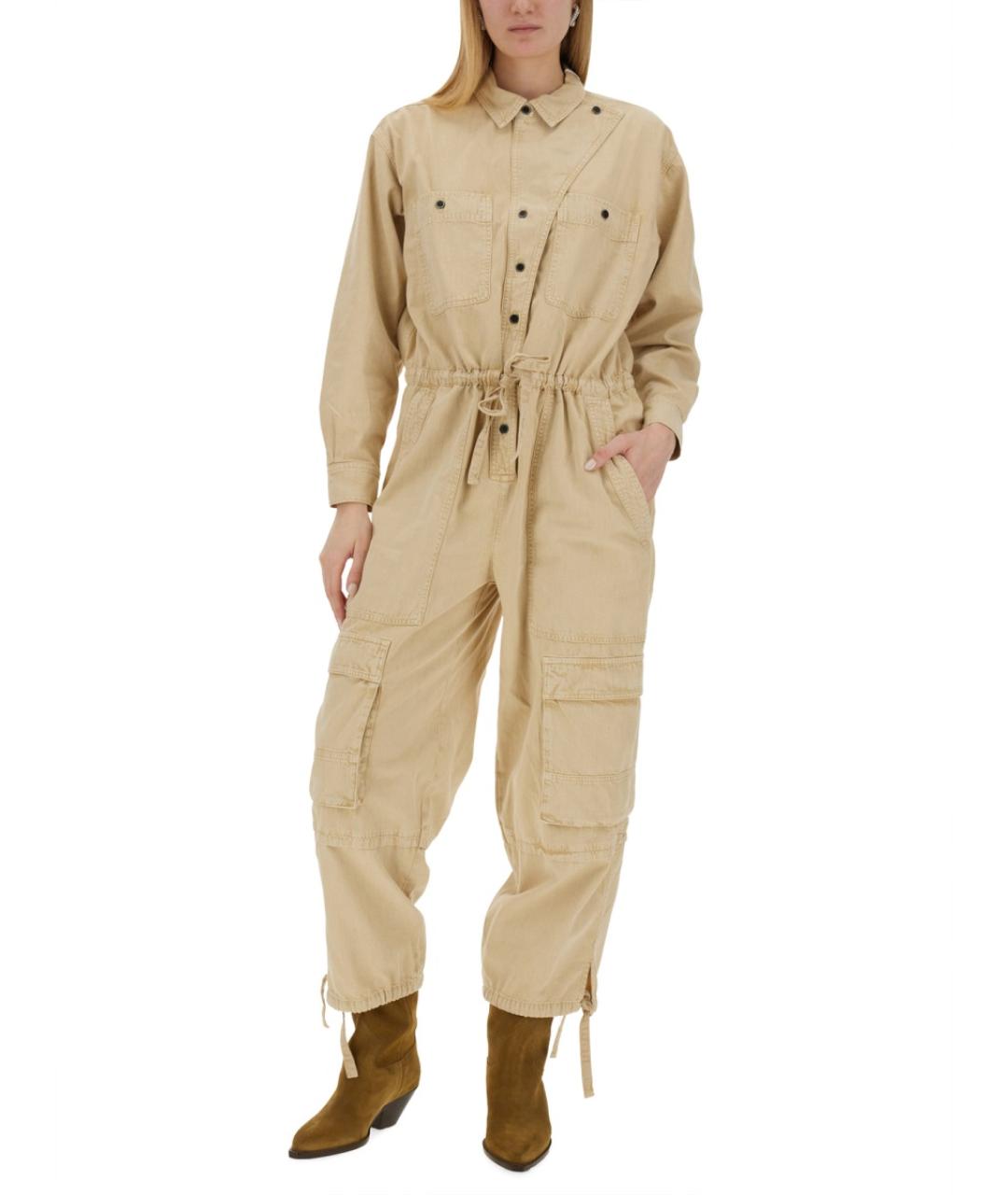 ISABEL MARANT ETOILE Бежевый хлопковый комбинезон, фото 3