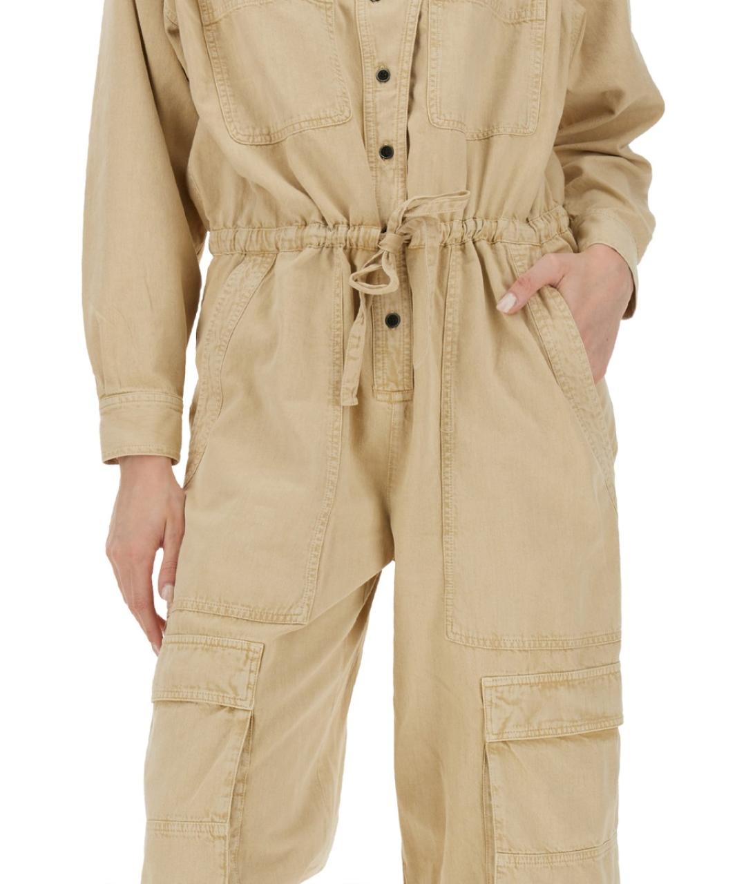 ISABEL MARANT ETOILE Бежевый хлопковый комбинезон, фото 4