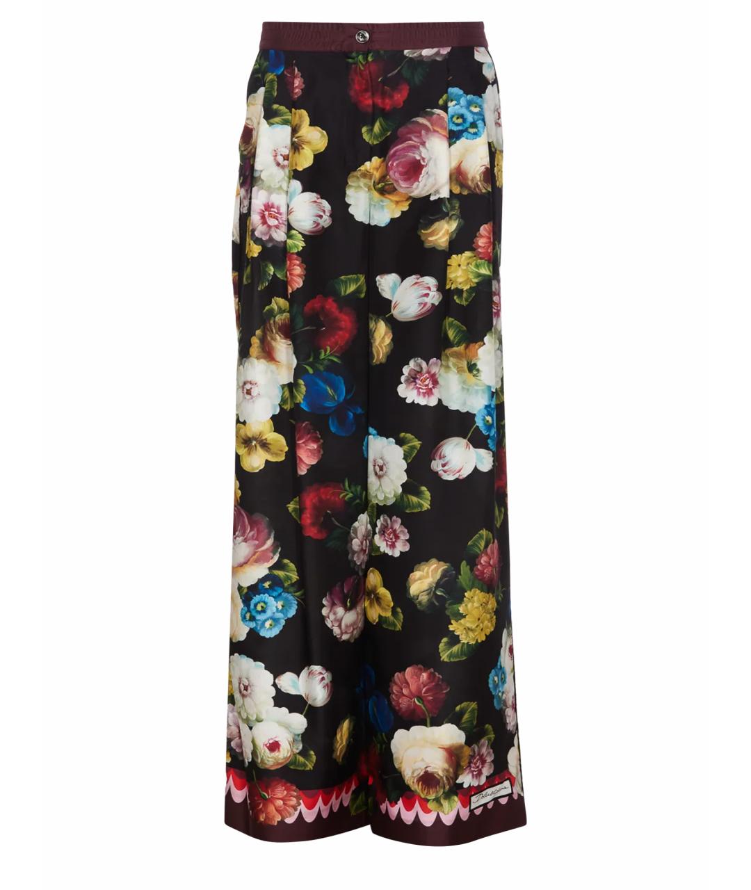DOLCE&GABBANA Мульти шелковые прямые брюки, фото 1
