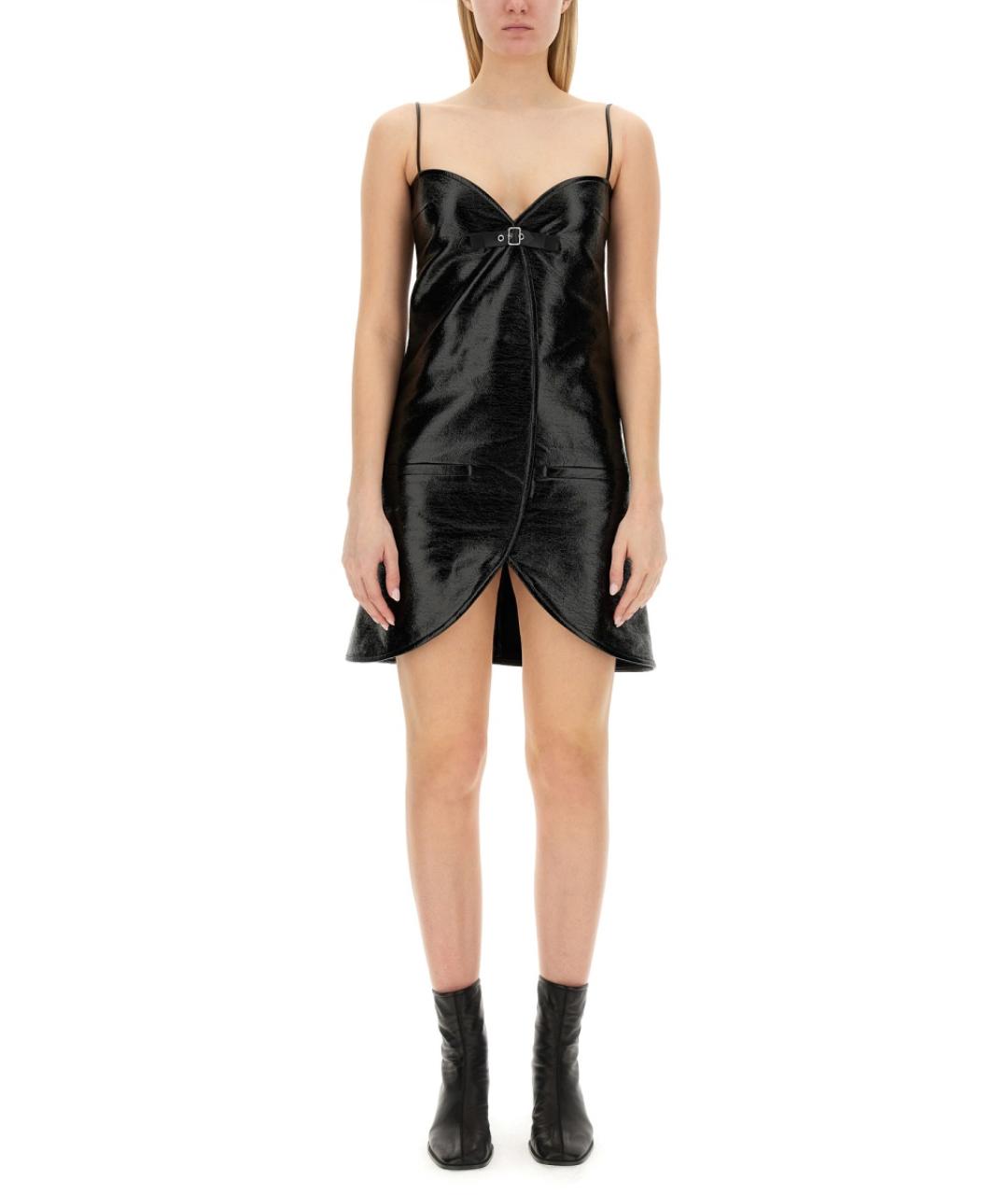 COURREGES Черное полиэстеровое повседневное платье, фото 2