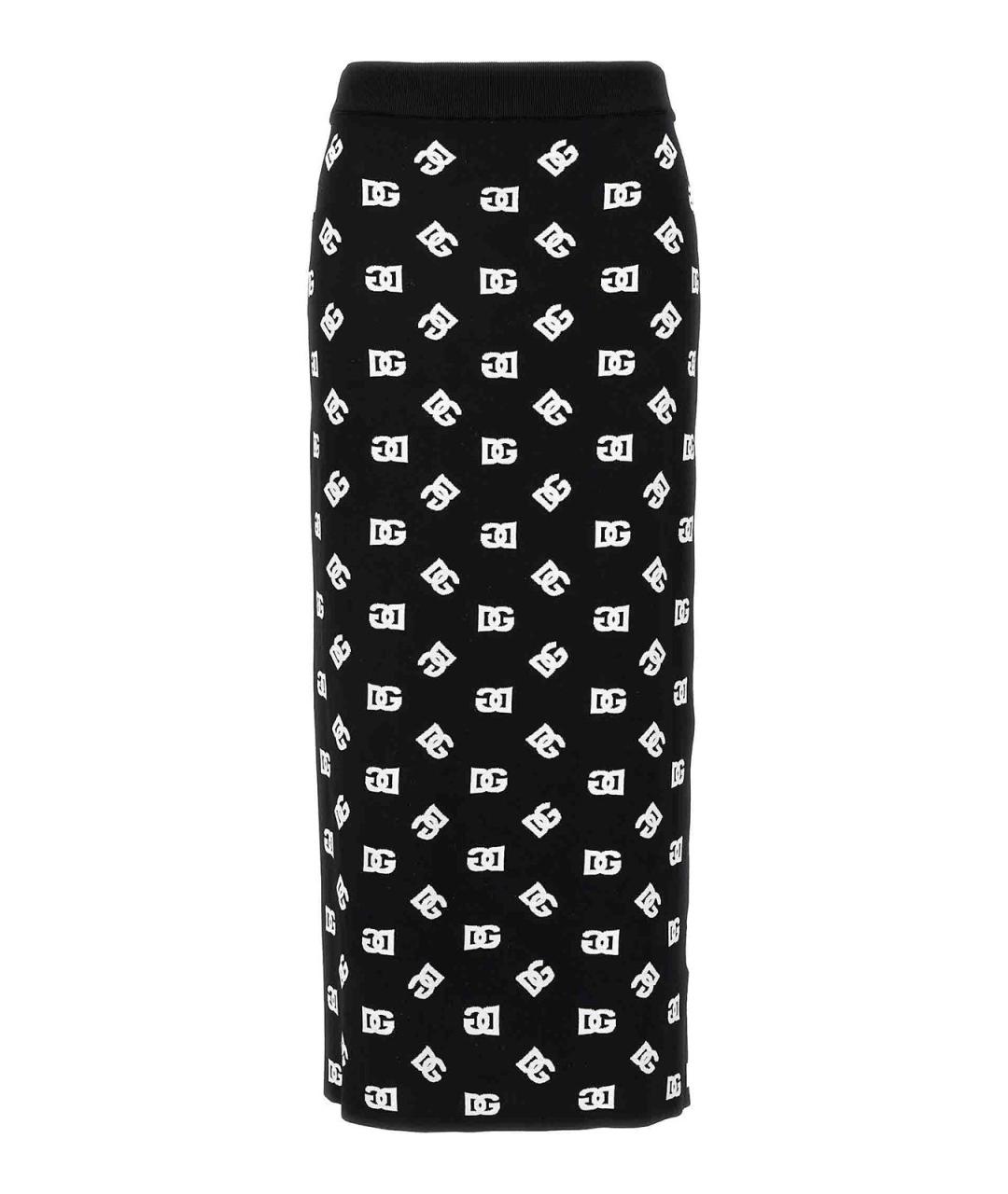 DOLCE&GABBANA Черная полиэстеровая юбка миди, фото 1