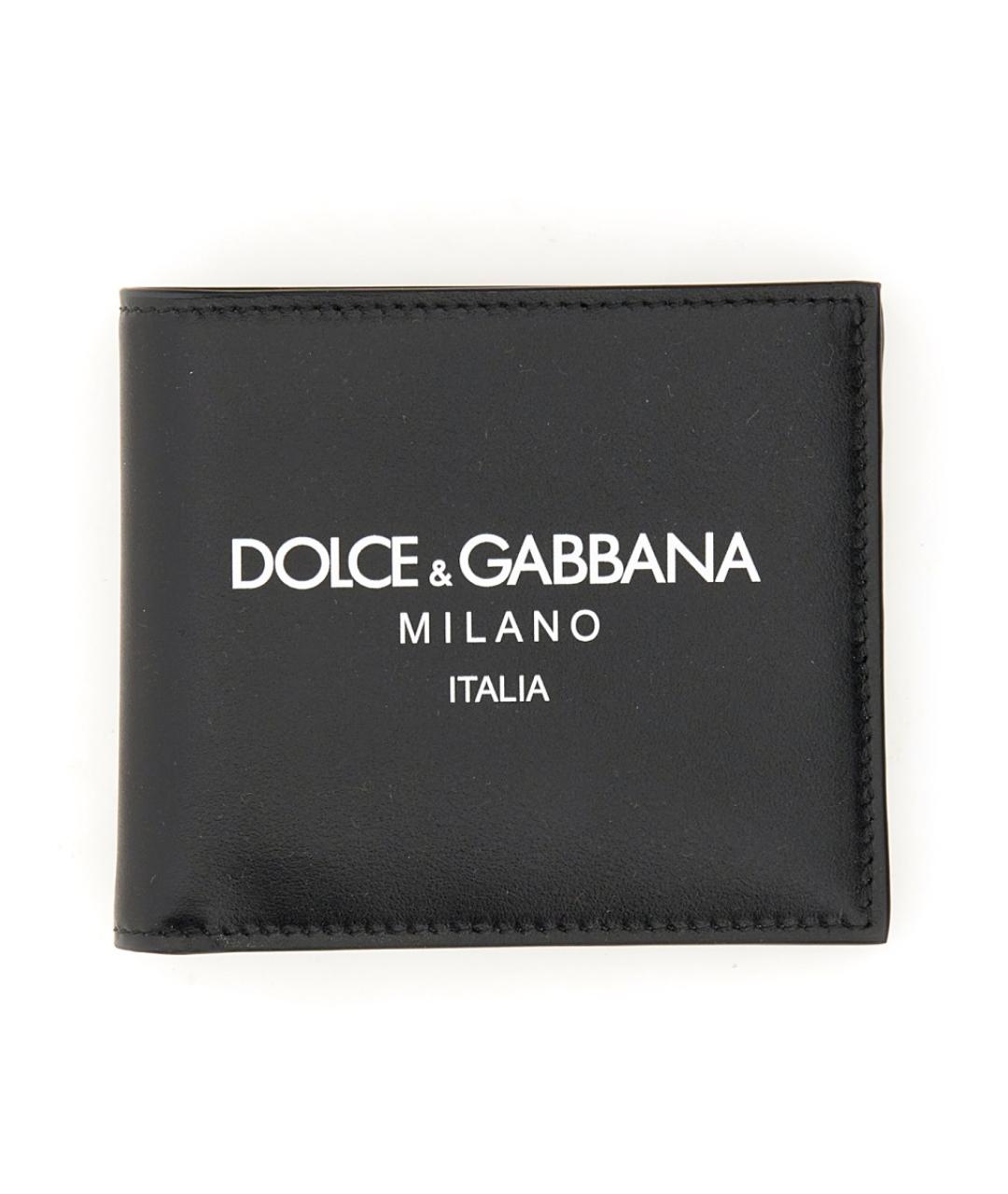 DOLCE&GABBANA Черный кожаный кошелек, фото 1