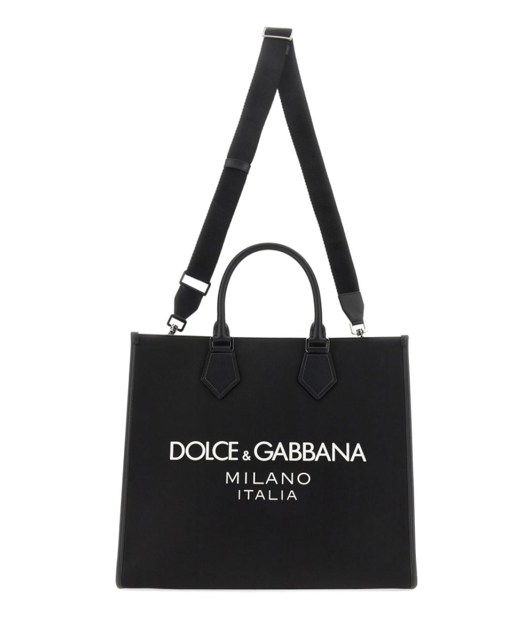 DOLCE&GABBANA Черная синтетическая сумка тоут, фото 2