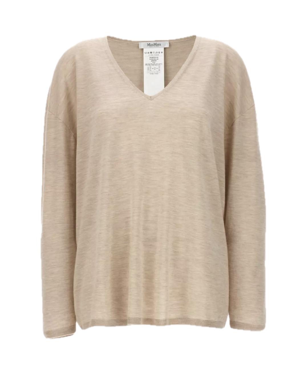 MAX MARA Бежевый кашемировый джемпер / свитер, фото 1