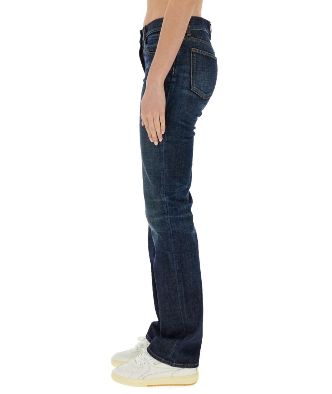 PALM ANGELS Синие хлопковые прямые джинсы, фото 4