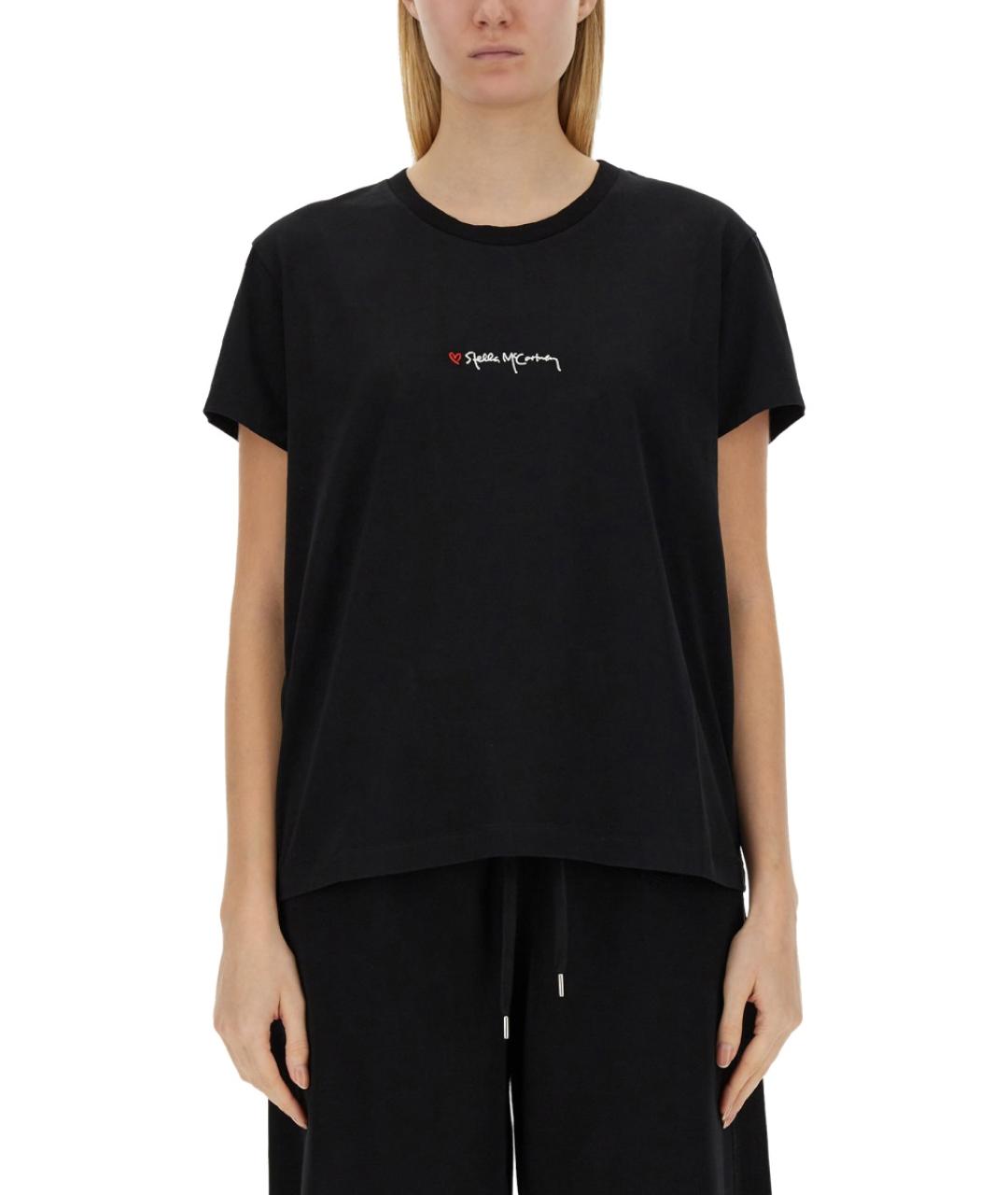 STELLA MCCARTNEY Черная хлопковая футболка, фото 2