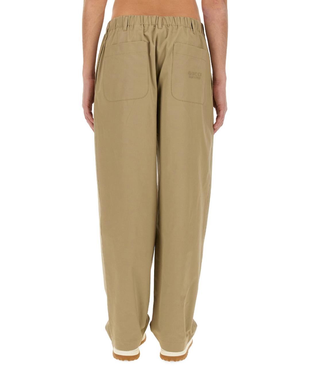 GUCCI Бежевые хлопковые повседневные брюки, фото 4