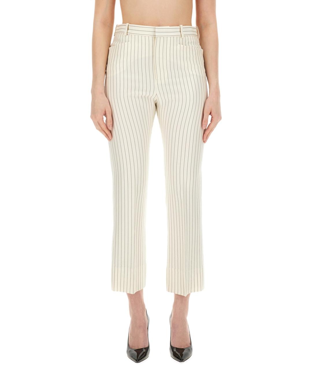 TOM FORD Бежевые шерстяные прямые брюки, фото 2