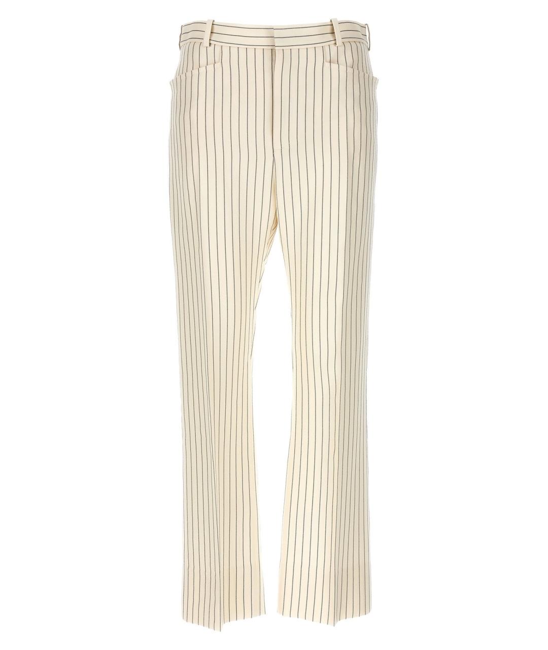 TOM FORD Бежевые шерстяные прямые брюки, фото 1