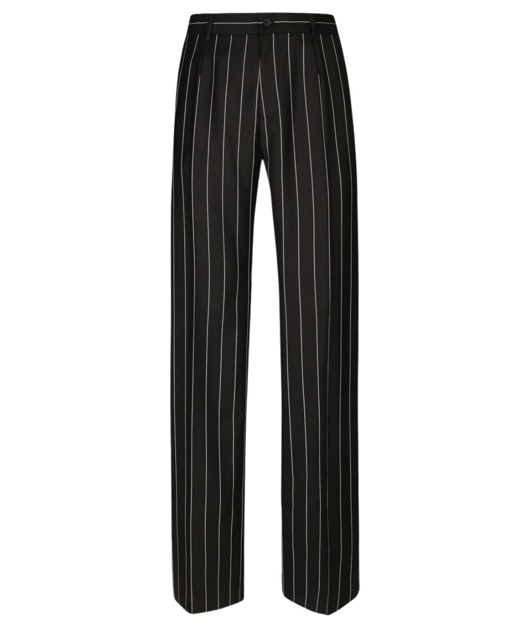 DOLCE&GABBANA Черные шерстяные повседневные брюки, фото 1