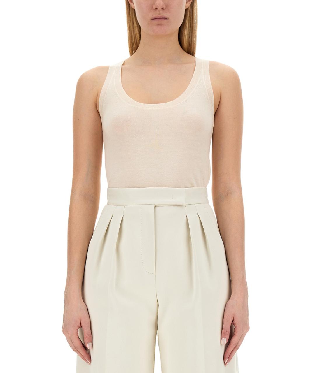 MAX MARA Белая кашемировая майка, фото 5