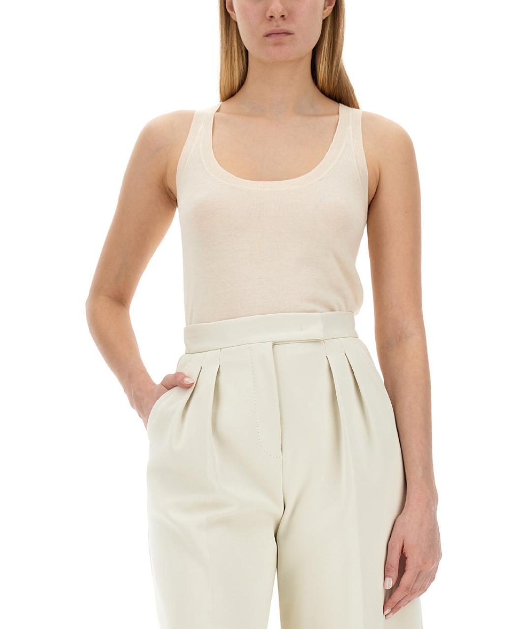 MAX MARA Белая кашемировая майка, фото 4