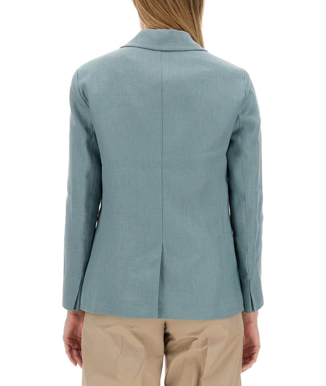 'S MAX MARA Голубой льняной жакет/пиджак, фото 4