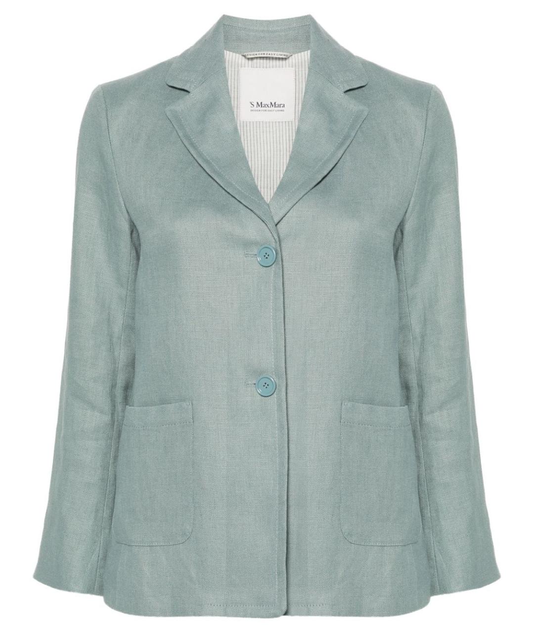 'S MAX MARA Голубой льняной жакет/пиджак, фото 1