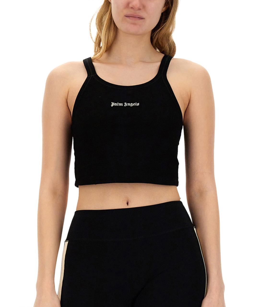 PALM ANGELS Черная хлопковая майка, фото 5