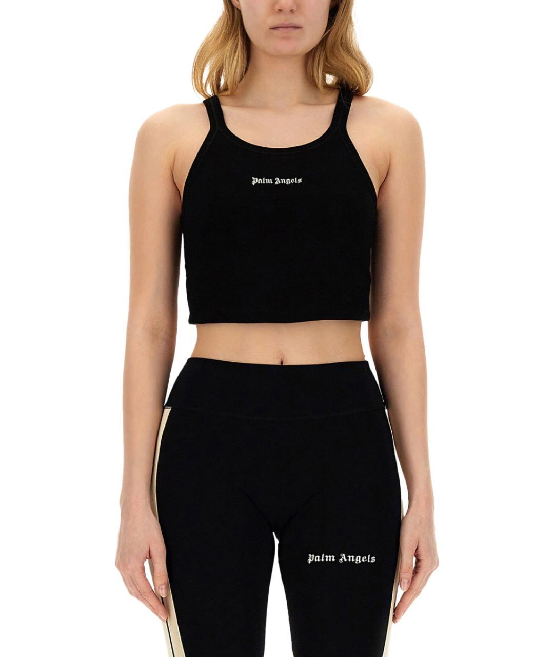 PALM ANGELS Черная хлопковая майка, фото 2