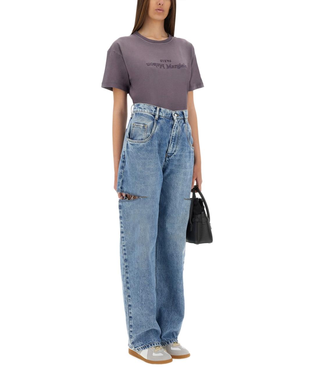 MAISON MARGIELA Фиолетовая хлопковая футболка, фото 3