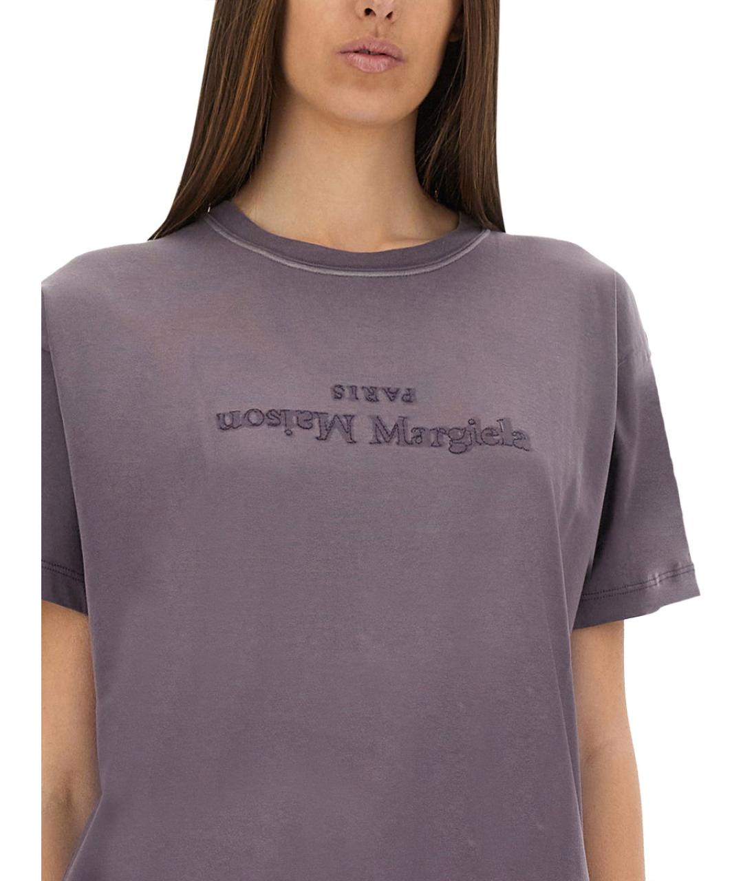MAISON MARGIELA Фиолетовая хлопковая футболка, фото 4