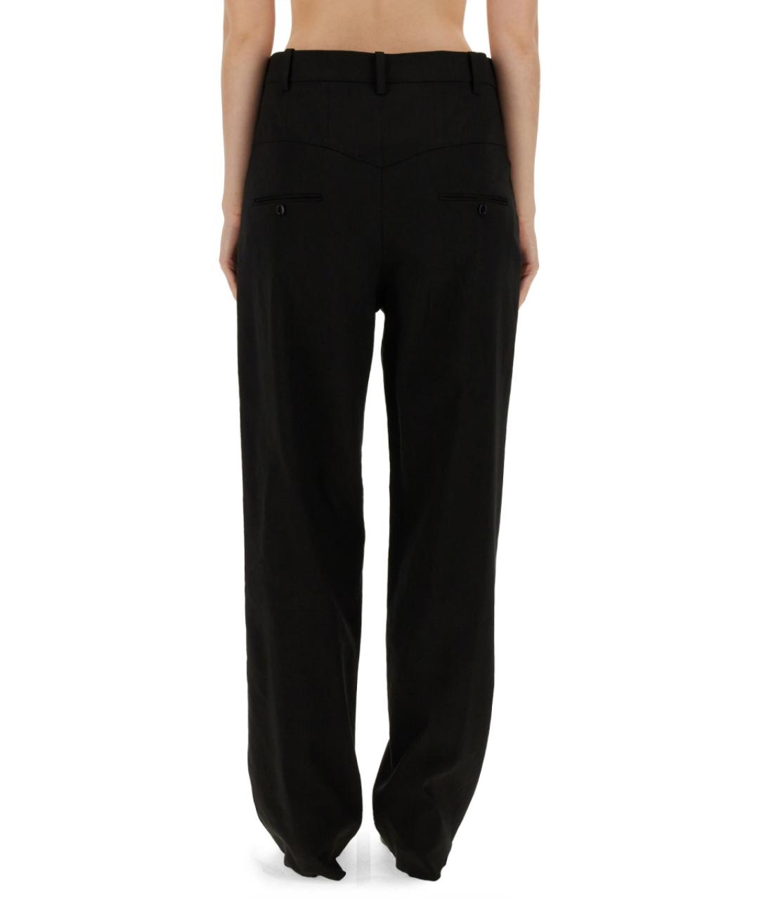 ISABEL MARANT Черные хлопковые прямые брюки, фото 4