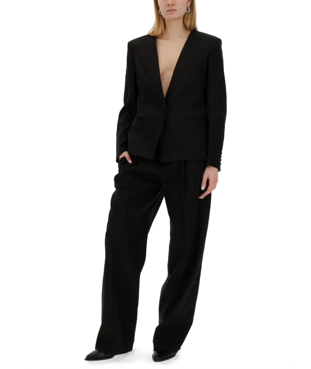 ISABEL MARANT Черные хлопковые прямые брюки, фото 3