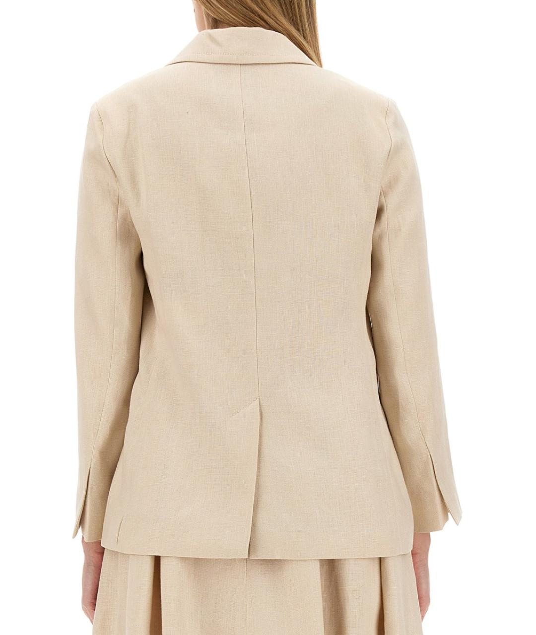 'S MAX MARA Бежевый льняной жакет/пиджак, фото 4