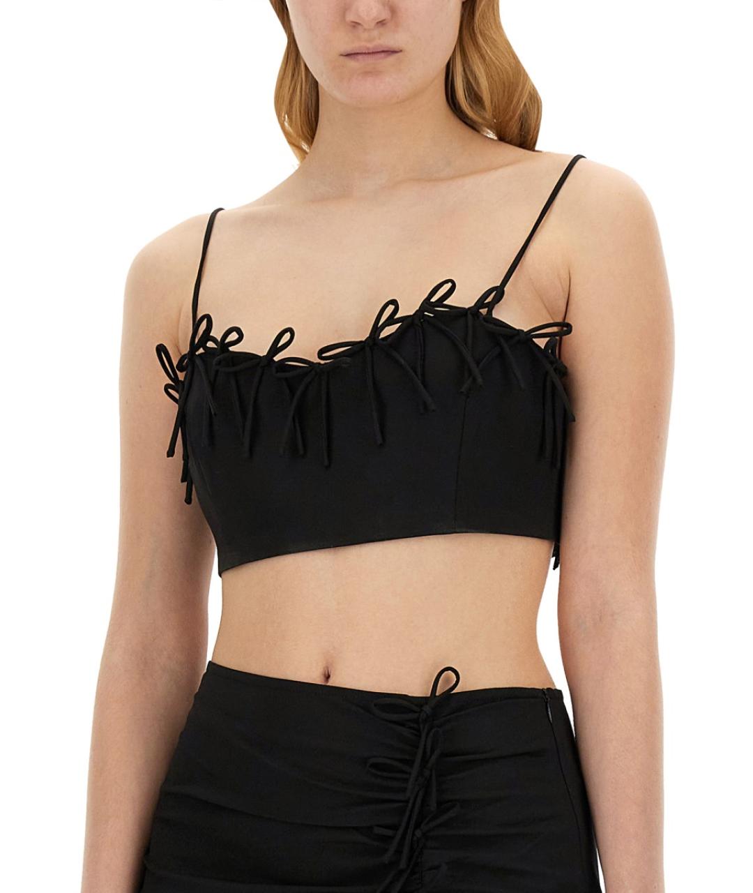 GANNI Черная вискозная майка, фото 5