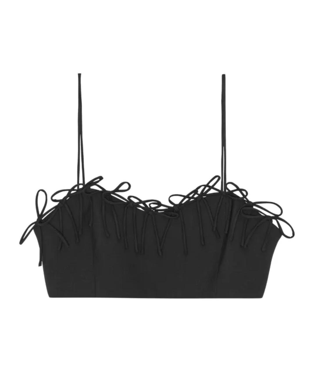 GANNI Черная вискозная майка, фото 1