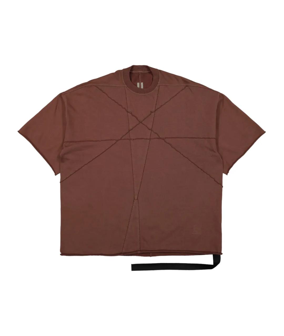 RICK OWENS DRKSHDW Коричневая хлопковая футболка, фото 1