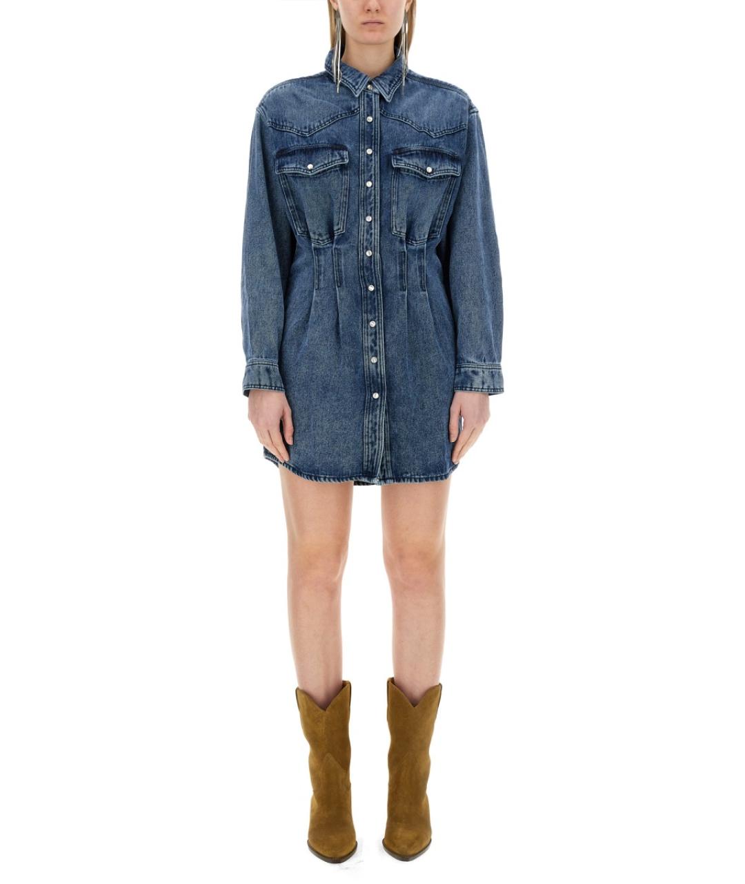ISABEL MARANT Синее хлопковое повседневное платье, фото 2