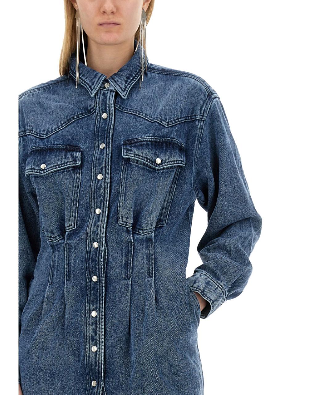 ISABEL MARANT Синее хлопковое повседневное платье, фото 5