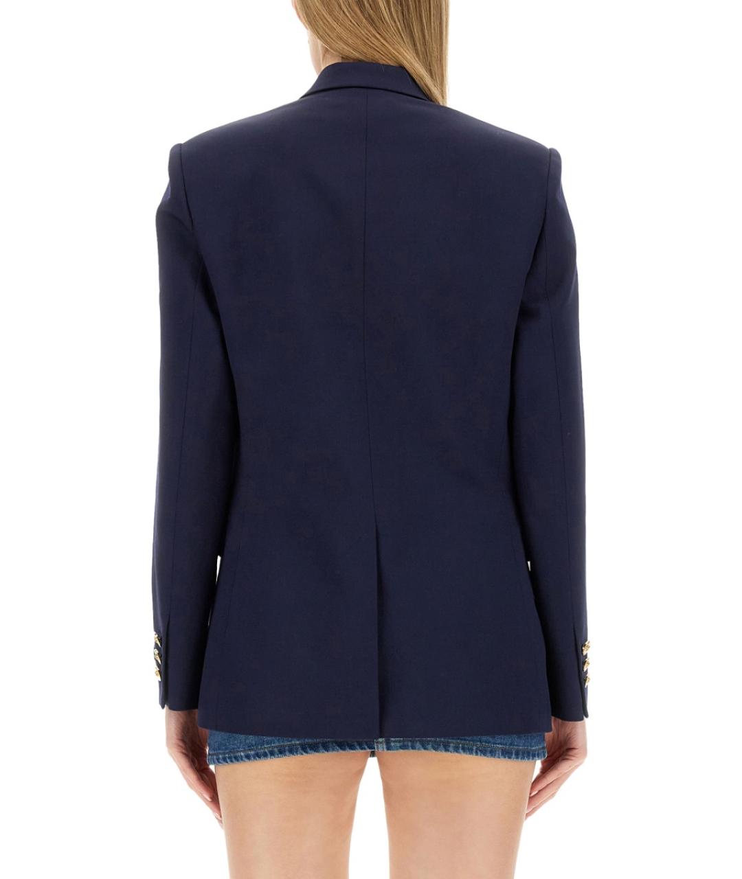 VERSACE Синий шерстяной жакет/пиджак, фото 4