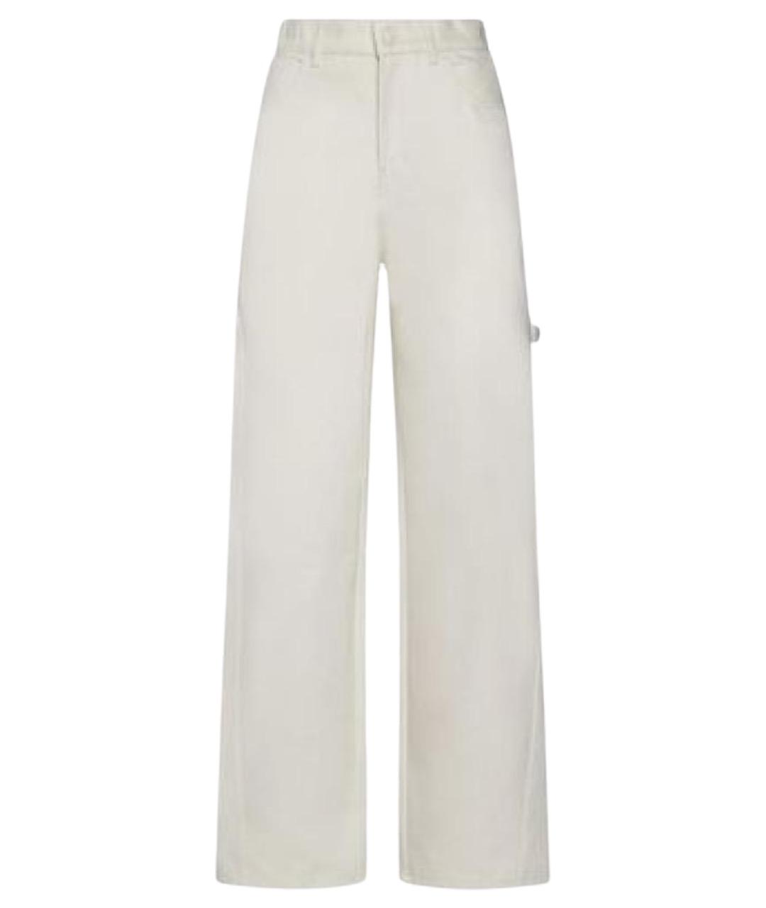 MAX MARA Белые хлопковые прямые джинсы, фото 1