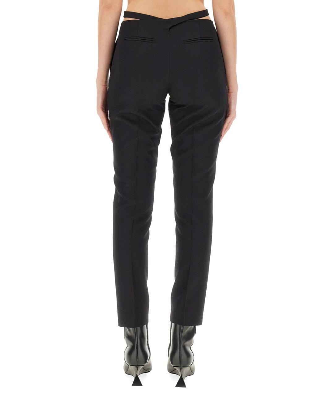 THE ATTICO Черные шерстяные прямые брюки, фото 4