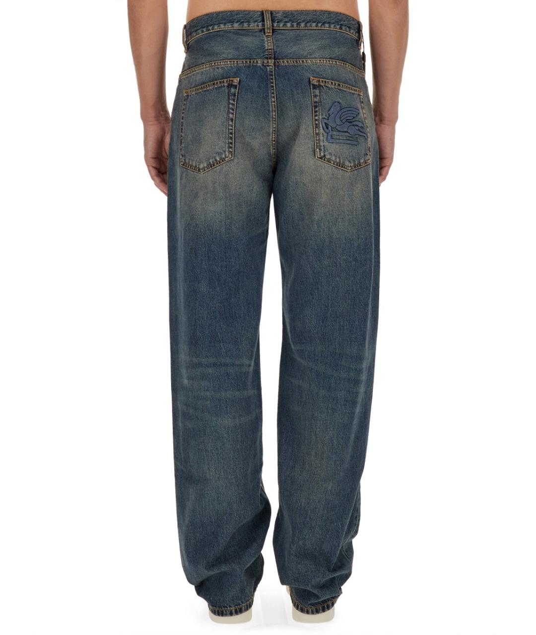 ETRO Синие хлопковые прямые джинсы, фото 3