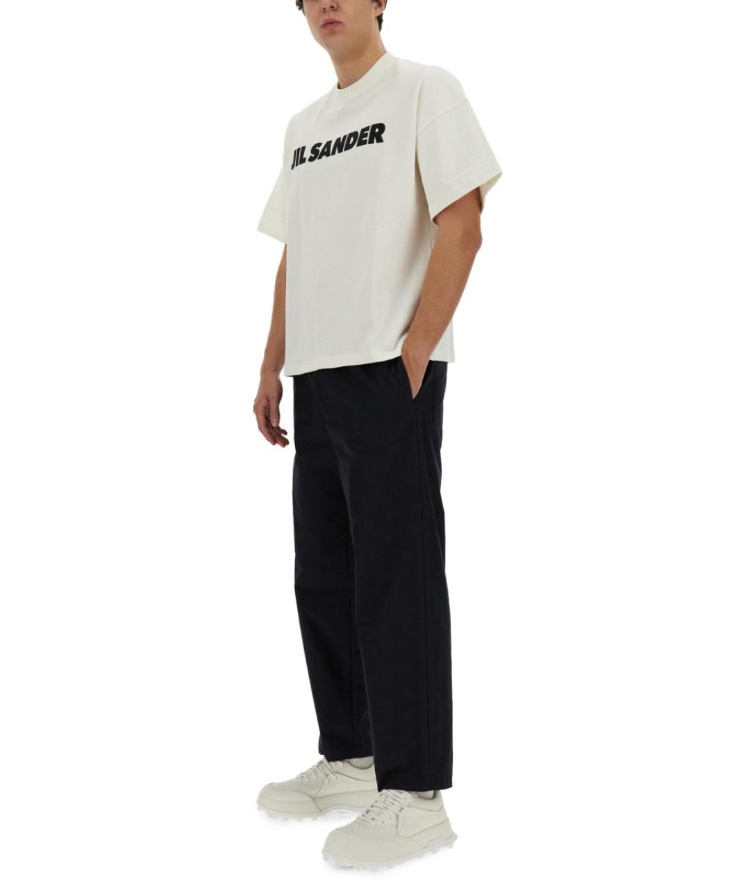 JIL SANDER Синие хлопковые повседневные брюки, фото 3