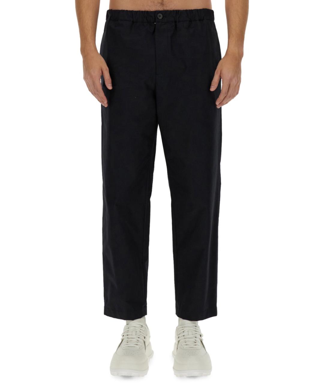 JIL SANDER Синие хлопковые повседневные брюки, фото 2