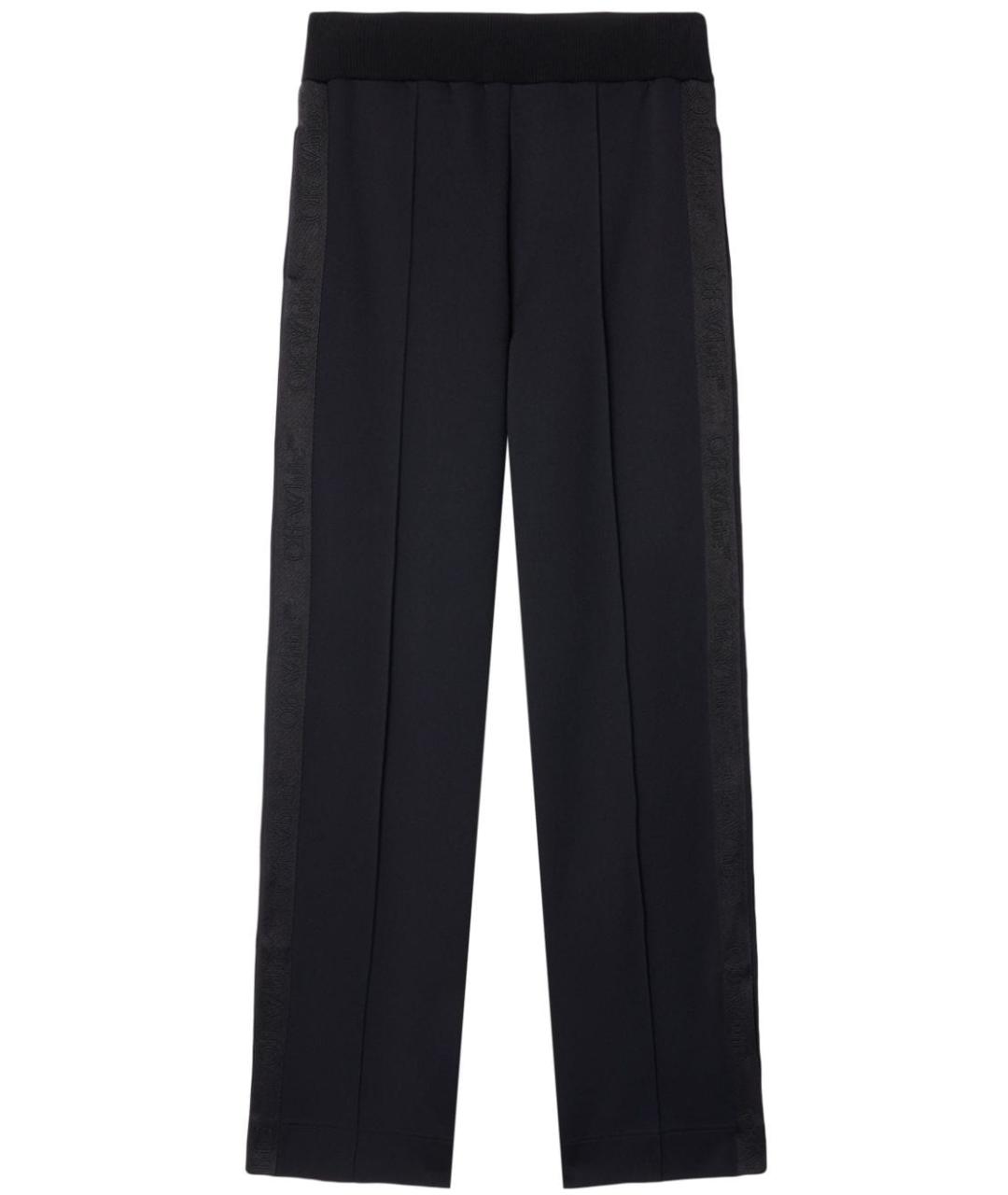 OFF-WHITE Черные полиамидовые прямые брюки, фото 1