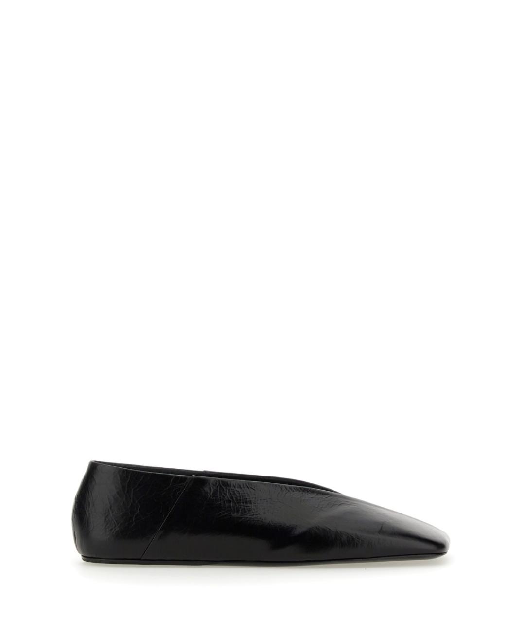 JIL SANDER Черные балетки из лакированной кожи, фото 1