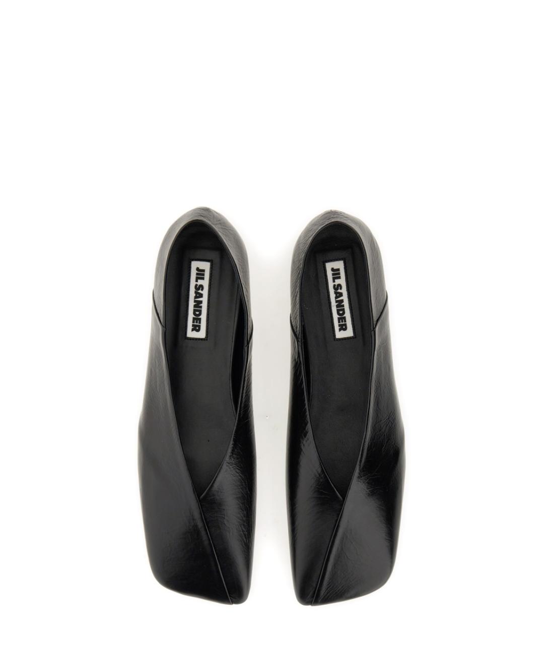 JIL SANDER Черные балетки из лакированной кожи, фото 6