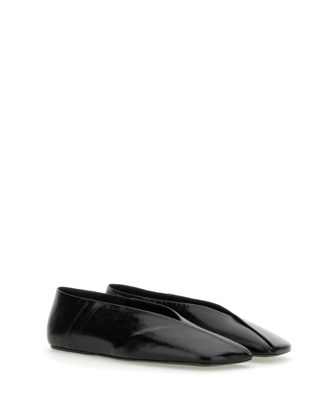 JIL SANDER Черные балетки из лакированной кожи, фото 3