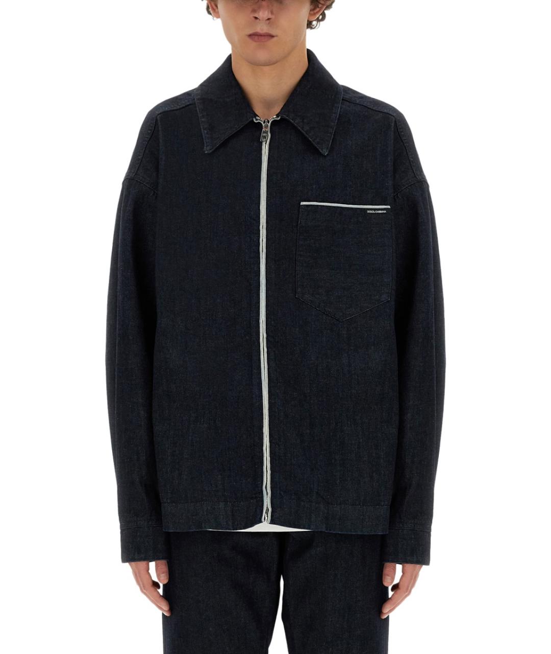 DOLCE&GABBANA Синяя хлопковая куртка, фото 5