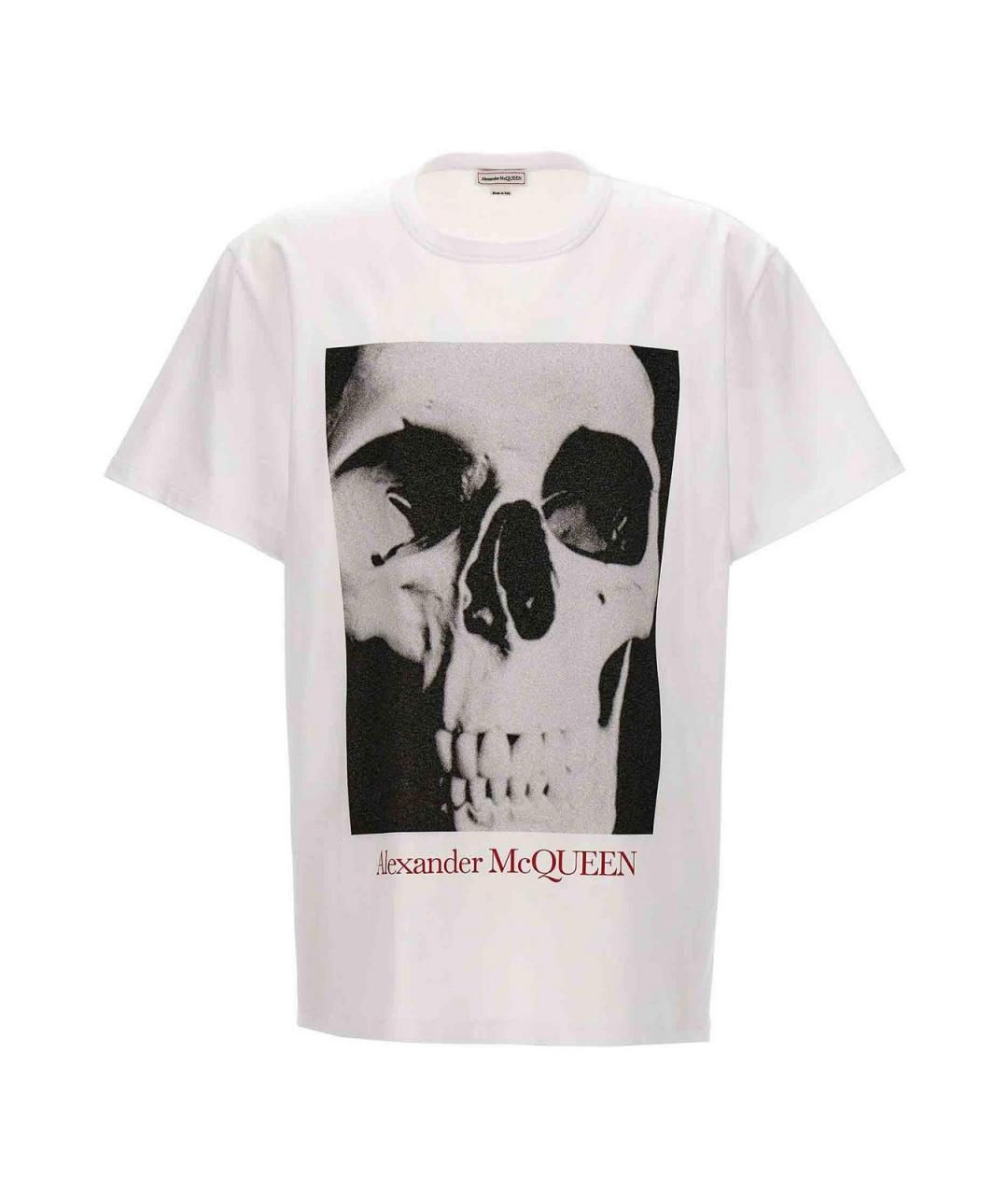 ALEXANDER MCQUEEN Белая хлопковая футболка, фото 1