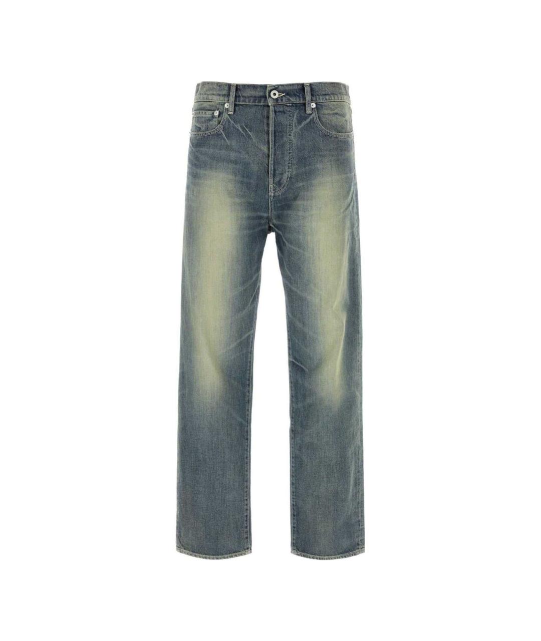 KENZO Синие хлопковые прямые джинсы, фото 1