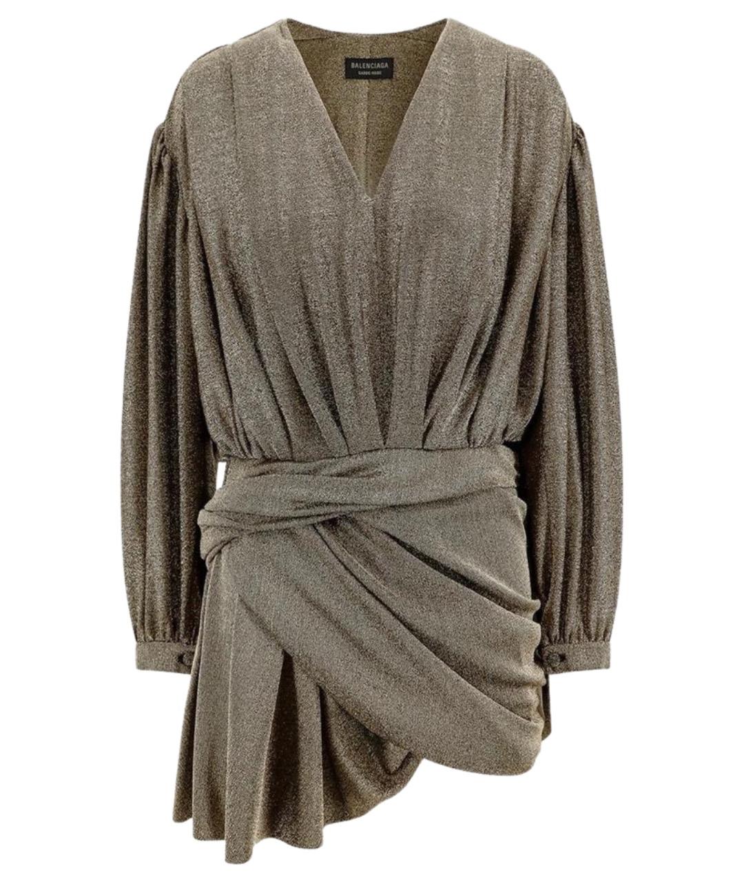 BALENCIAGA Золотое полиамидовое вечернее платье, фото 1