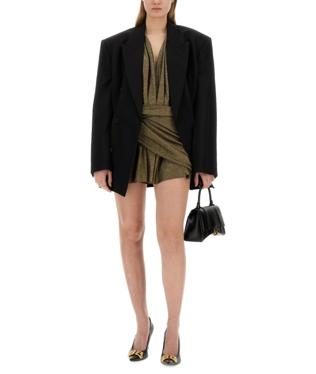 BALENCIAGA Золотое полиамидовое вечернее платье, фото 2