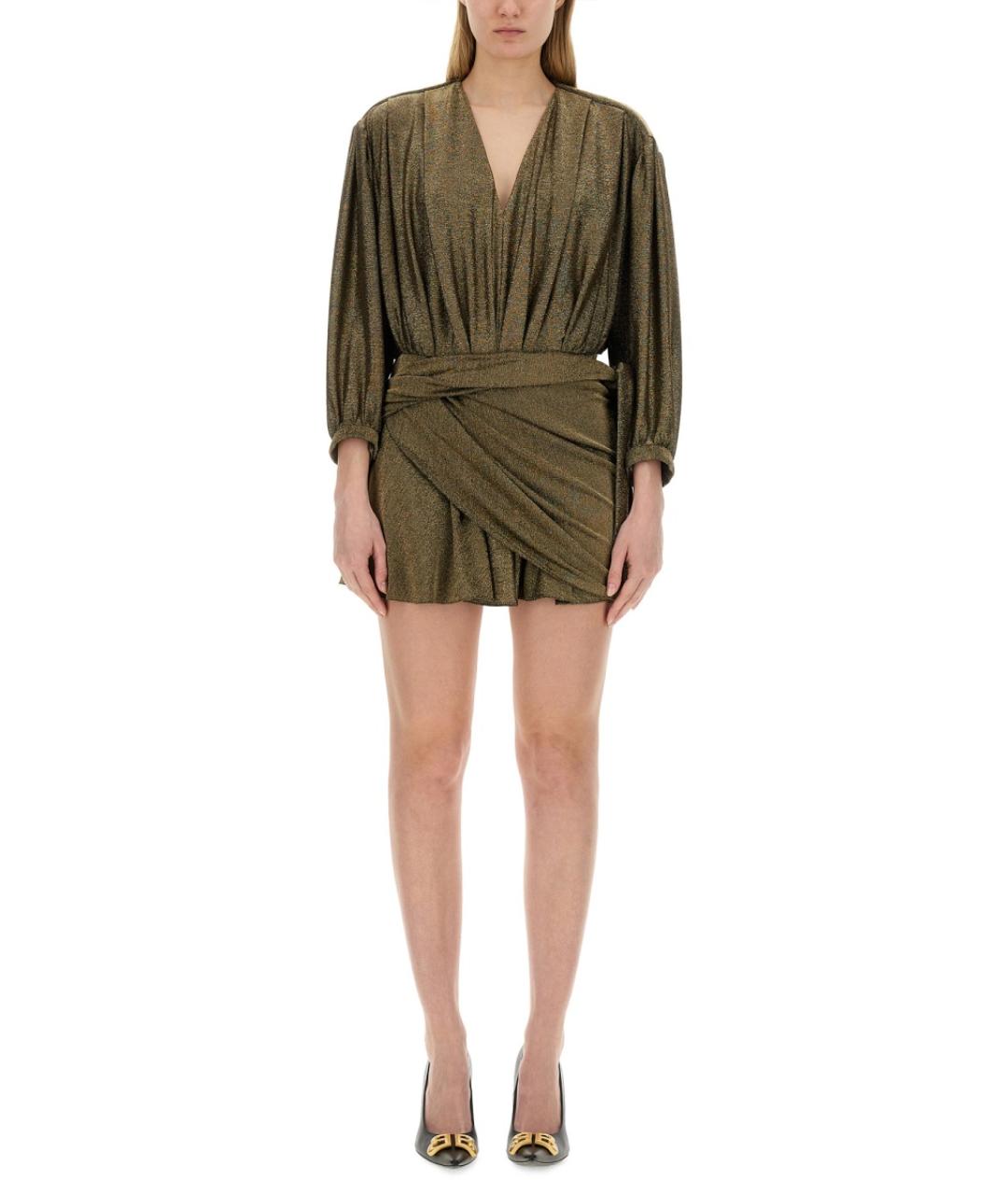 BALENCIAGA Золотое полиамидовое вечернее платье, фото 5